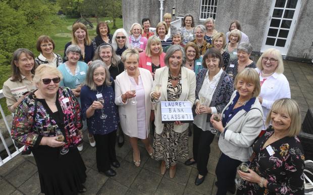 Glasgow Times: Lesley Svensson and fellow former pupils of Laurel Bank girls’ school at a reunion at Bellahouston Park. Pic: Gordon Terris